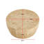 Table basse cylindrique de 34,65 po en bois aggloméré de haute qualité de couleur naturelle, table basse industrielle moderne entièrement assemblée, idéale pour la maison et la cuisine