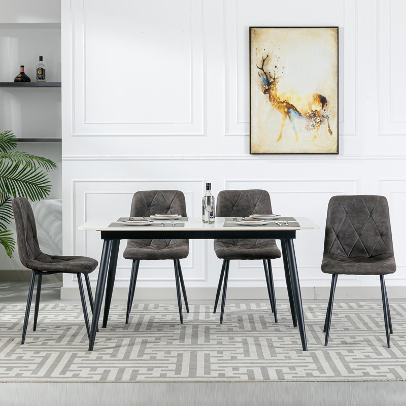 Chaise rembourrée Abbie-Marie, Gris