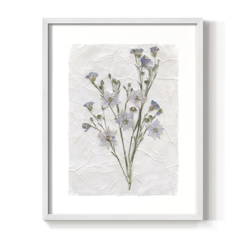 Decoupage Floral II, reproduction encadrée - bois massif, H 15 po x l 12 po, Blanc
