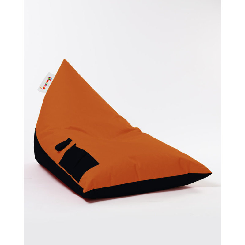 Grand fauteuil à billes pour l'extérieur, Orange / noir 100% polyester