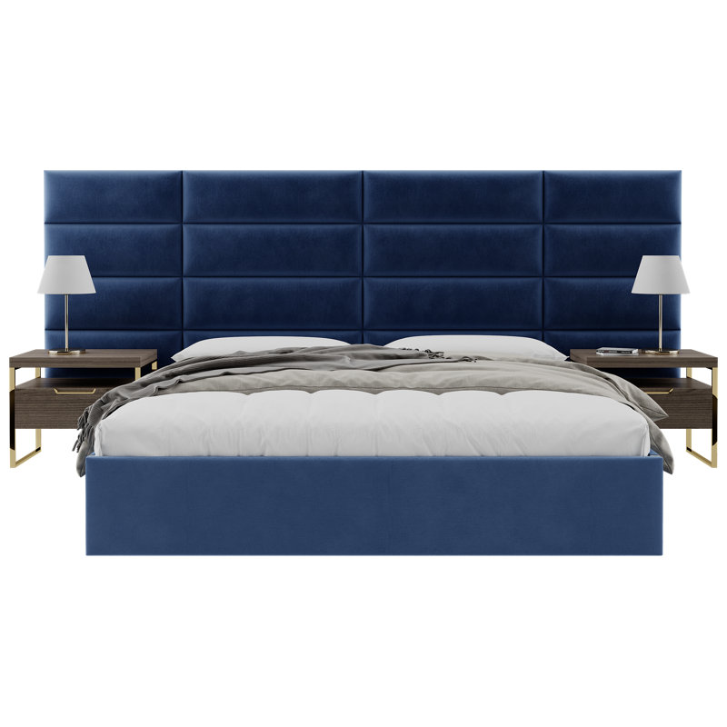 Velvet Wall Paneling in Navy