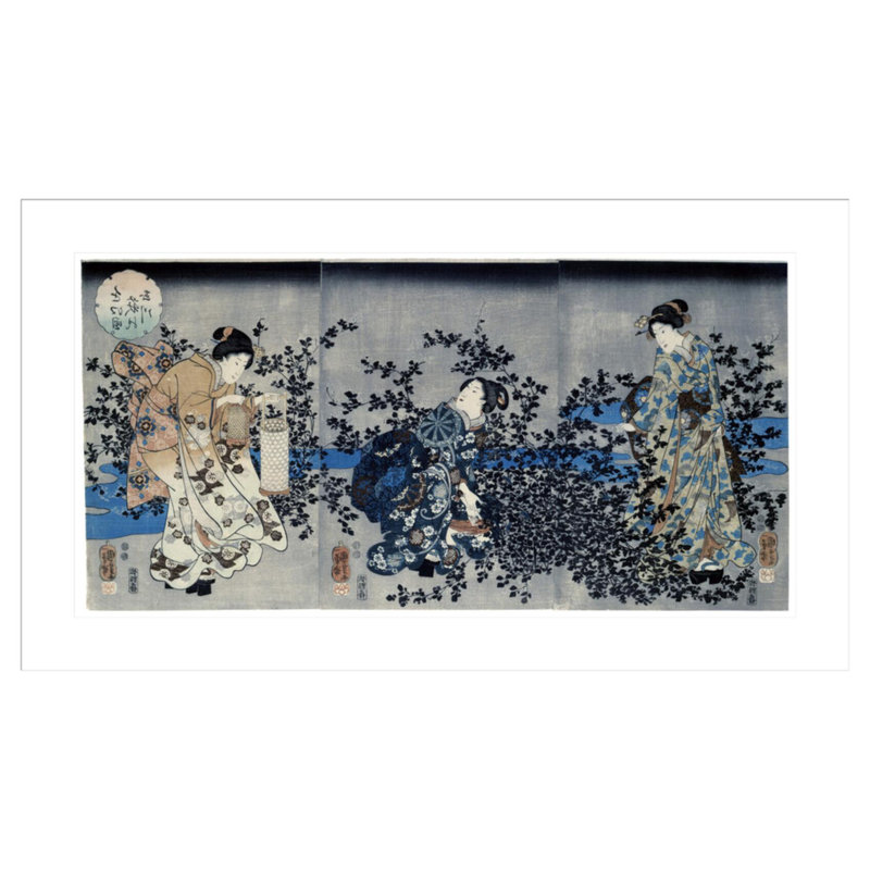«Hagi Tama River in Omi Province» par Utagawa Kuniyoshi - impression giclée encadrée, 24.46" H x 41.5" W