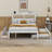 Full Size Elegant Bed Frame with Rattan Headboard and Sockets-98147437