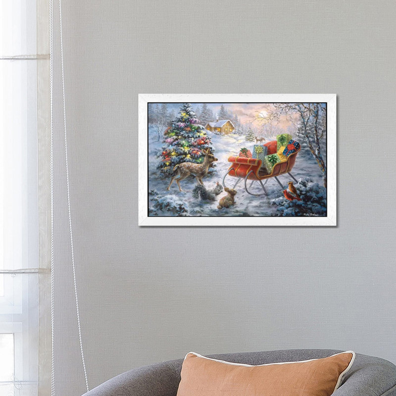Baidland Tis The Night Before Xmas - Wrapped Canvas Print, White Framed, 93.98 cm H x 93.98 cm W