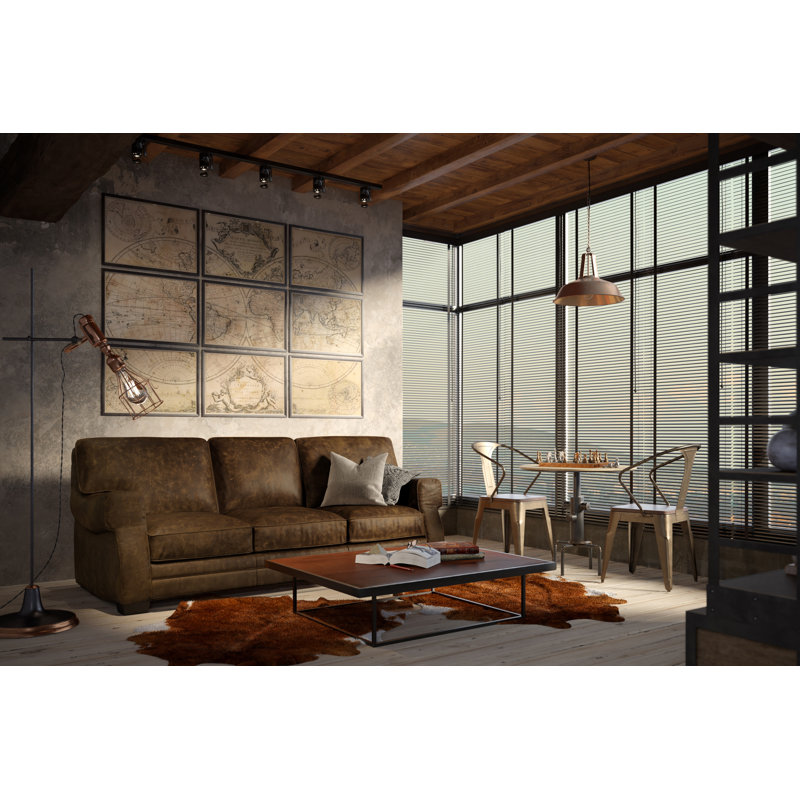 Repose-pieds rectangulaire standard en cuir véritable 30 po Cordova