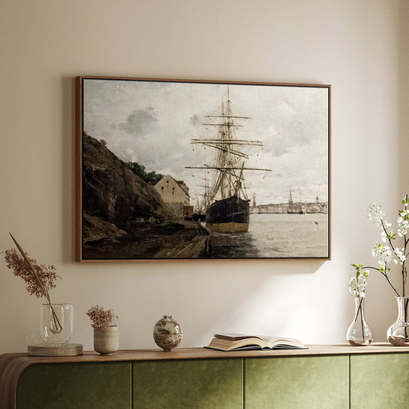 «Vintage Nautical Print-CLXI» sur, Noyer, H 25 po x l 37 po