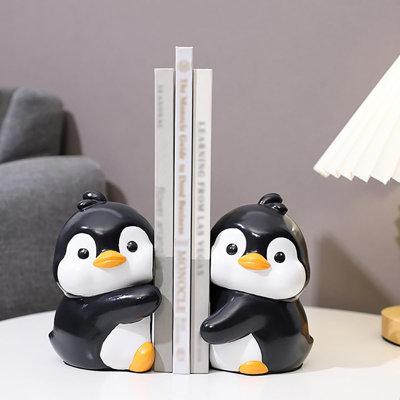 Serre-livres mignons pingouins câlins, serre-livres animaux uniques pour contenir des livres
