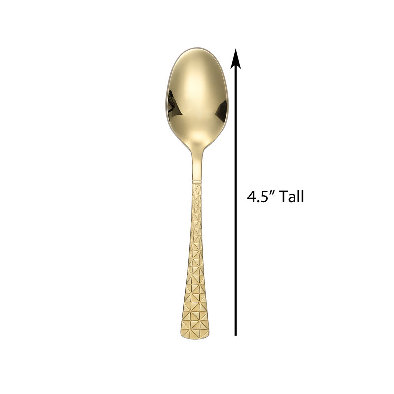 Ensemble de 6 cuillères à espresso à motif géométrique Lorren Home Trends, noir, Doré