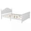 Lit double pour enfants, lit plateforme double en bois avec tête et pied de lit, blanc, conception à profil bas pour plus de sécurité et de style-1211793524-1211793527