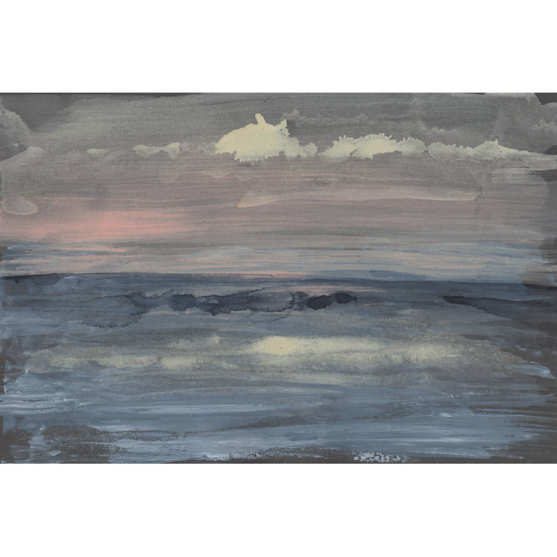 Breaking Sea II - Painting, 81cm H x 122cm W, Black Floater Framed