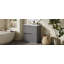 30" Bathroom Vanity With Ceramic Sink, Equipped With Vertical Pulls And Full-Extension Drawers, Freestanding Bathroom Vanity With Soft Close Drawer Slides, Fluted Design-464198635