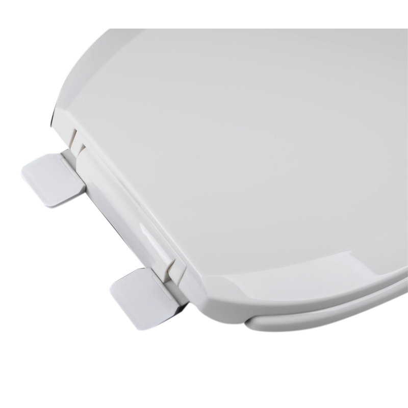 Siège de toilette allongé en plastique à fermeture lente avec fermeture réglable et charnière épurée deluxe