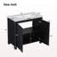 Organisateur de meuble-lavabo 36 po avec lavabo en céramique, ensemble de rangement pour salle de bain, espresso rétro-791739025