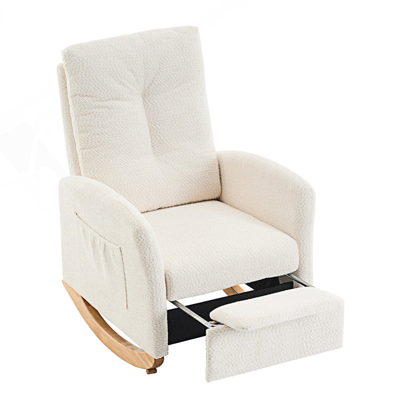 Chaise berçante d'appoint avec dossier haut, Beige