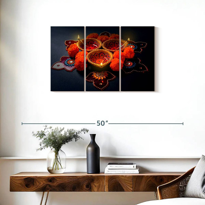 Adella Bejeweled Diwali Lamps, 20" H x 33" W