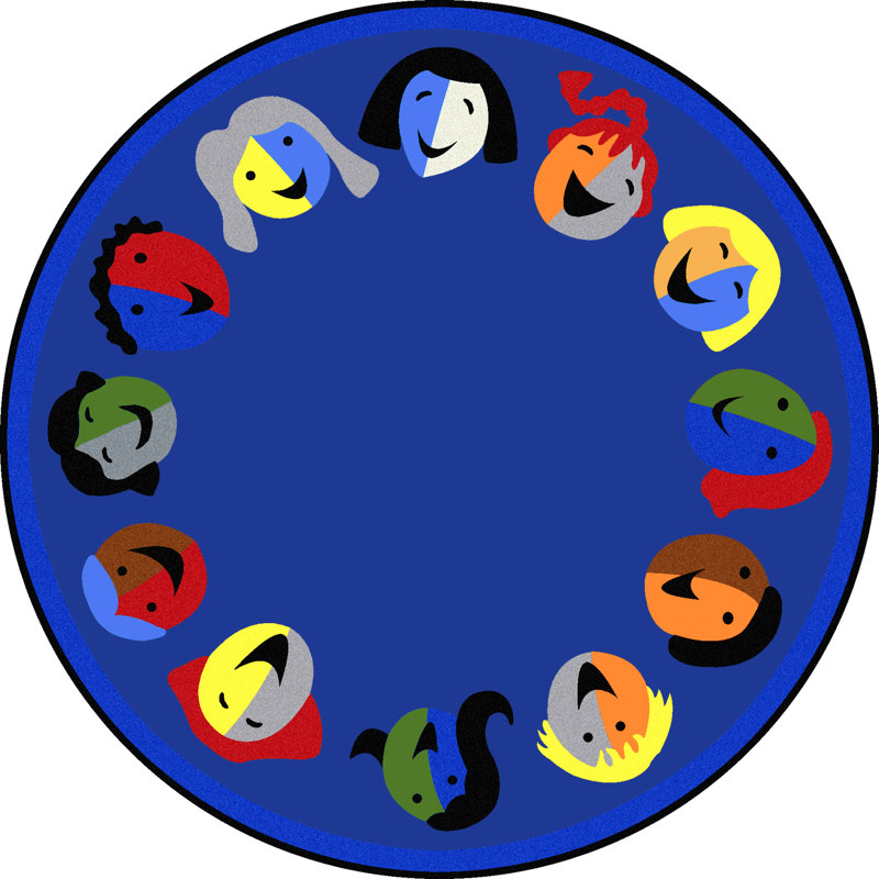 Tapis Just for Kids, Rond 7 pi 7 po, Bleu