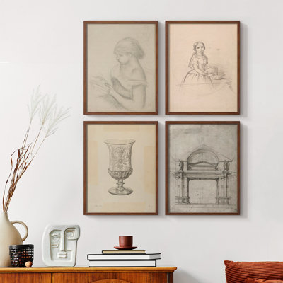 "Croquis rétro XXXII", 4 pièces