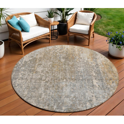Tapis d'intérieur rond 8 po beige
