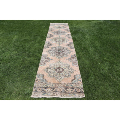 Vintage Turkish Runner Rug with Pastel Floral Motifs for Unique and Elegant Home Decor