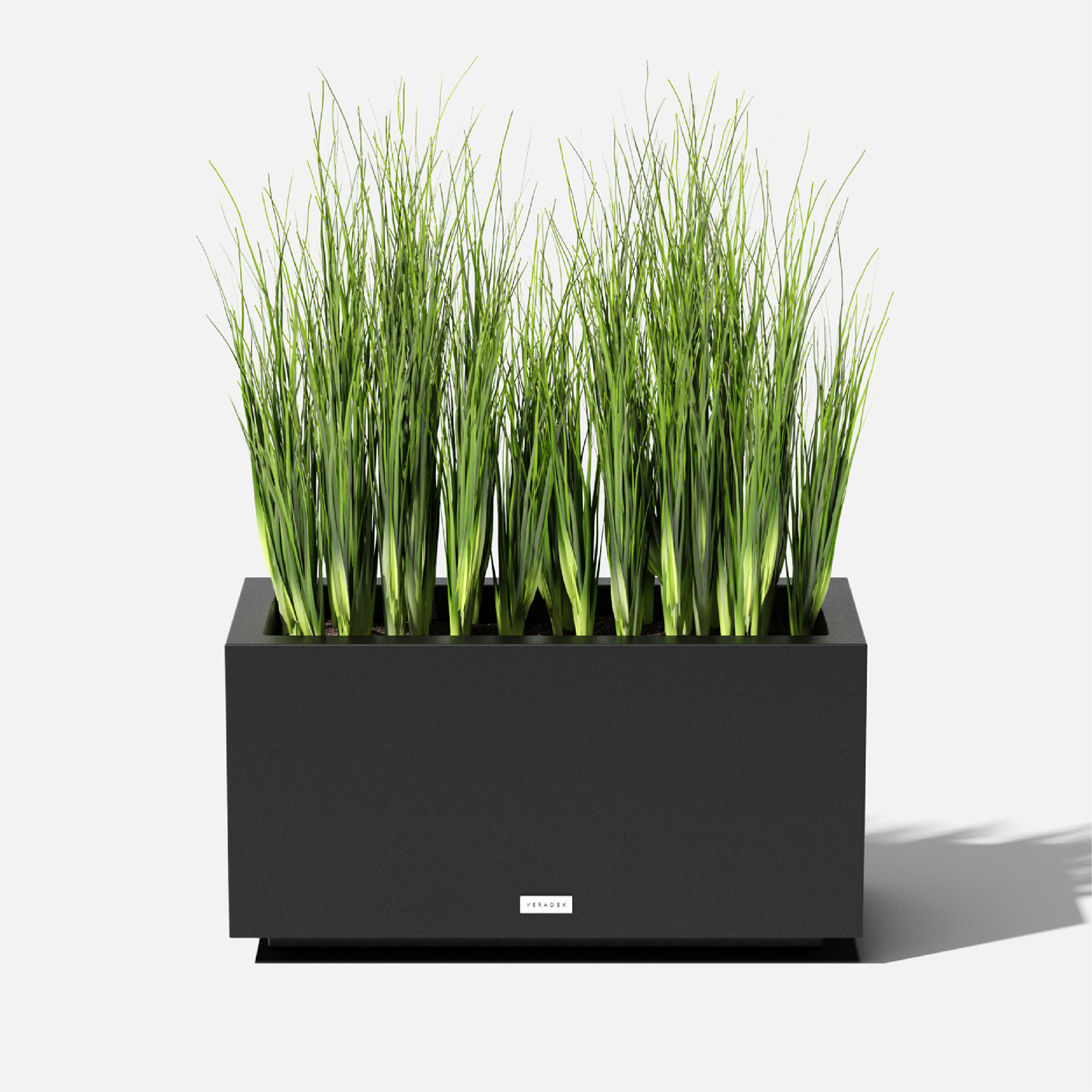 Block Series Long Box Planter, 13.25” H x 24.75” W x 11” D, Black