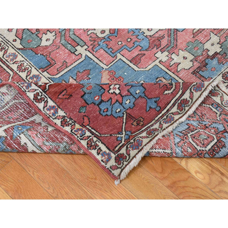 One-of-a-Kind 12'3" X 18'6" 1900s Wool Area Rug Red