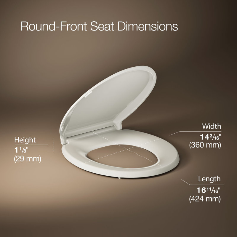 Cachet® Quiet-close™ Round-front Toilet Seat, Almond, Ready Latch