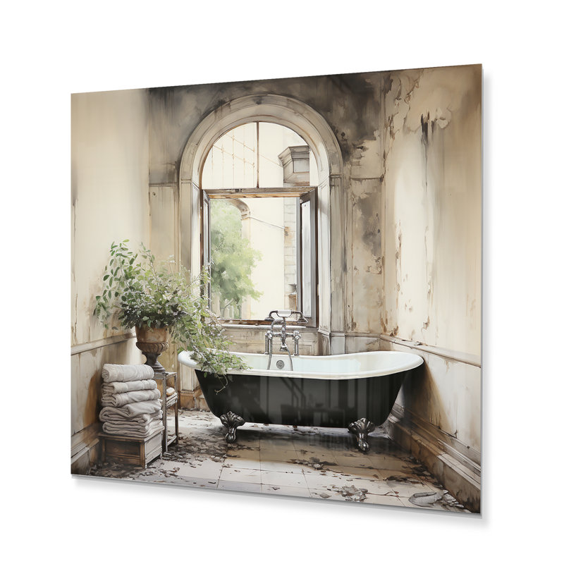 Impression sur métal Bath of Tranquility II - Bath & Laundry, H 36 po x l 36 po x P 1 po