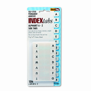 Redi-Tag® Easy-To-Read Side-Mount Self-Stick Plast Paper File Tab Labels