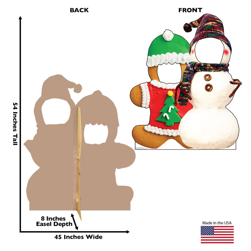 Gingerbread and Snowman Christmas Cardboard Stand-In