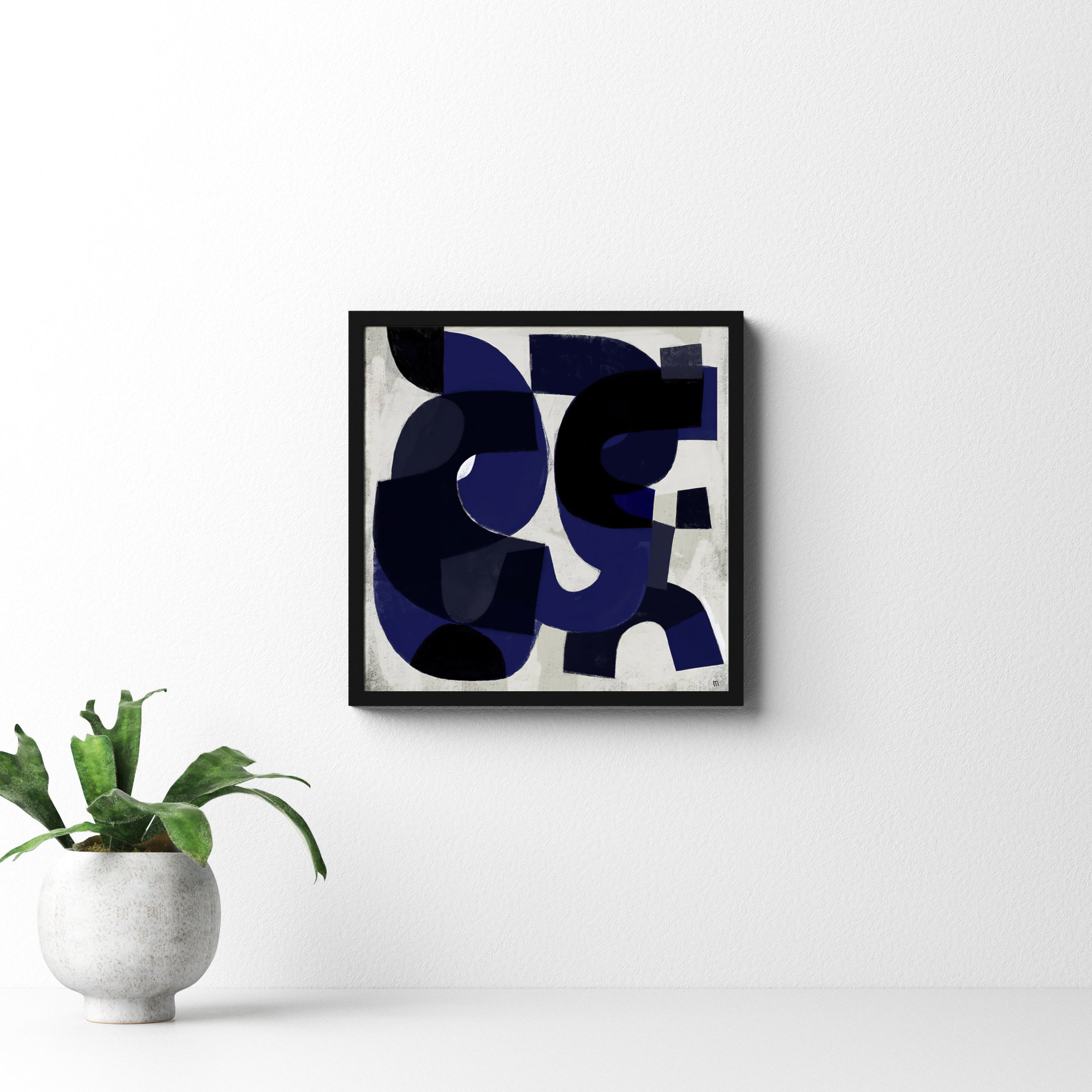 Kind Of Blue by StudioM, Black Framed Paper, 16" H x 16" W x 1.25" D