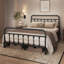 Metal Bed Frame with Vintage Headboard-408819813-435665681