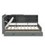 Wooden Twin-Size Platform Bed With Headboard Storage, Shelving Compartments, And Two Integrated Drawers-1434251279