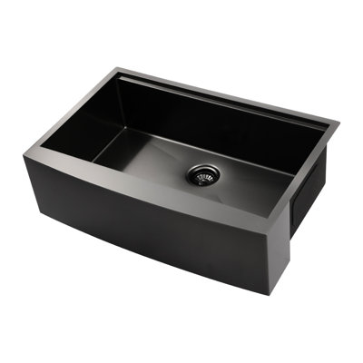 33"X22"X10" Stainless Steel Apron Kitchen Sink With Workstation - Matte Black, Waterproof Surface, Leaks Material, Lasting