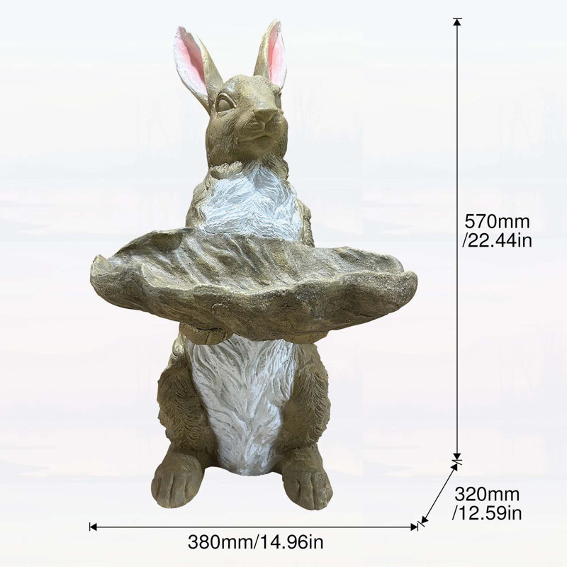 Statue de lapin peinte à la main en oxyde de magnésium pour le jardin et la décoration intérieure, résistante aux intempéries et légère
