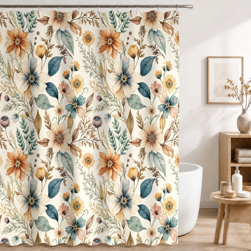 Shower Curtains with Hooks Included