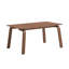 Ensemble de salle à manger 5 pièces avec table rectangulaire et 4 chaises à oreilles, style contemporain, aspect noyer brun, rétro moderne, avec pieds pliés, chaises rembourrées blanches