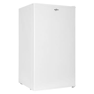 Haier HC46SF10SV 4.5 cu. ft. Compact Refrigerator with Half-Width Freezer  Compartment, Dispense-a-Can® Storage, 2-Liter Door Storage and Glass  Shelving