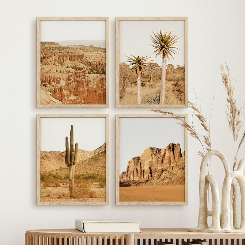 «Desert Tree Field», impression encadrée sur papier 4 pièces, H 14 po x l 11 po, Naturel