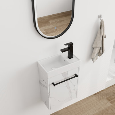 16'' Single Bathroom Vanity with Ceramic Top