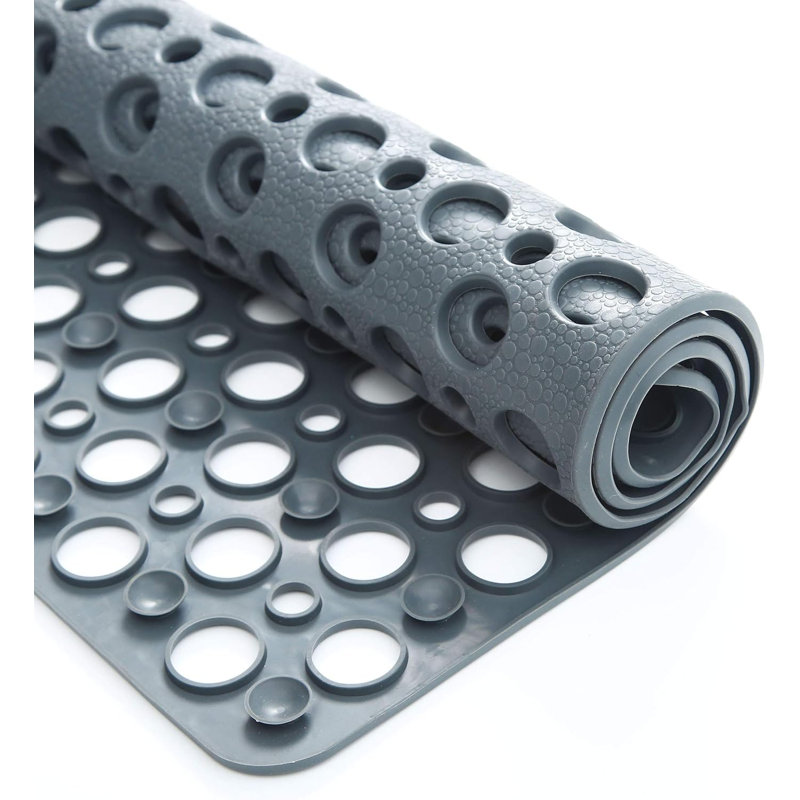 35x16" Soft Non-slip Bath Mat Gray