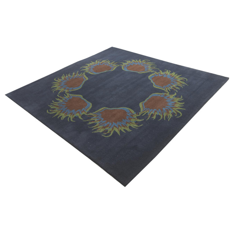 Tapis carré bleu marine