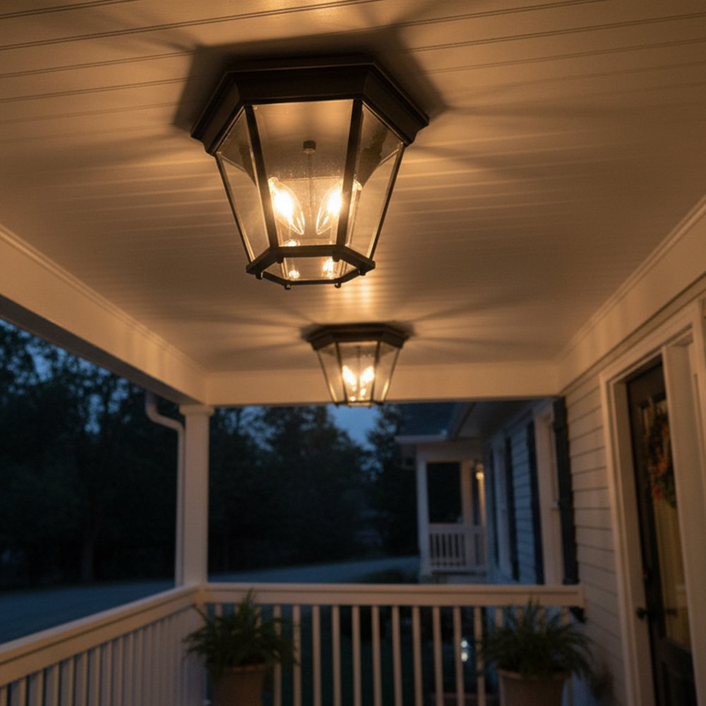 Imperial Black 2 - Bulb Outdoor Flush Mount AA Warehousing