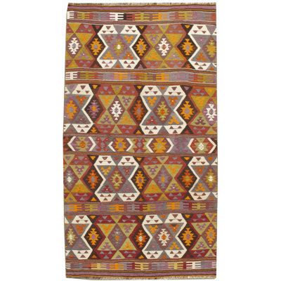 Vintage One-of-a-Kind 5' X 9' 1950s Wool Area Rug in Purple