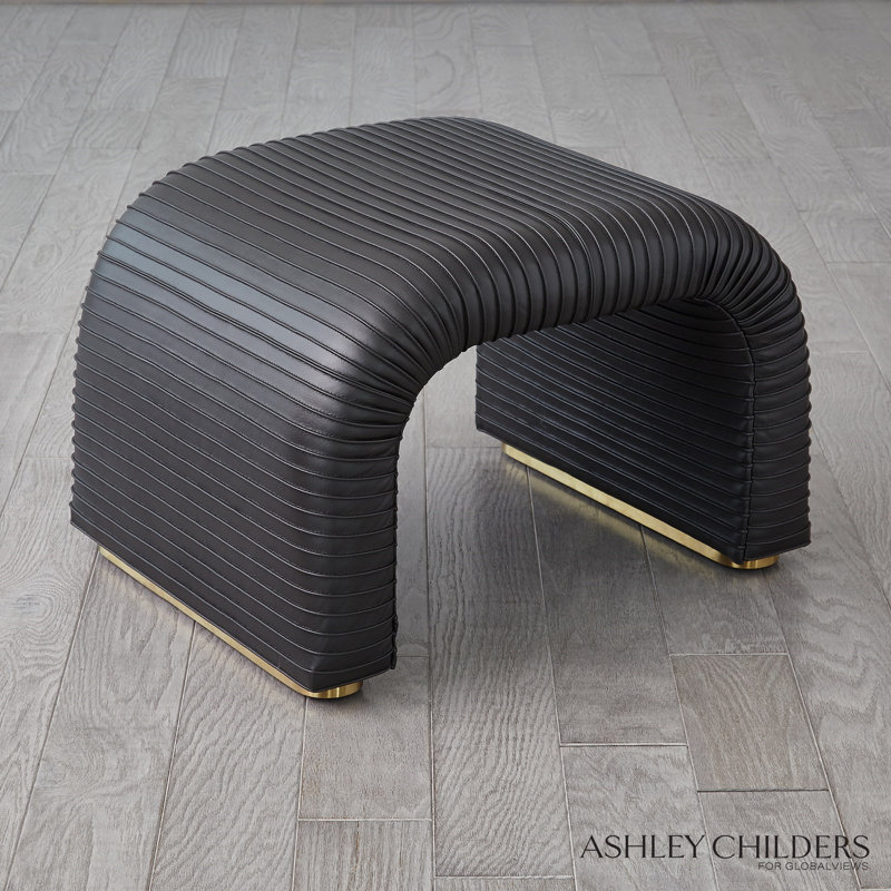 Delia Bar Stool-Antique Leather, Black