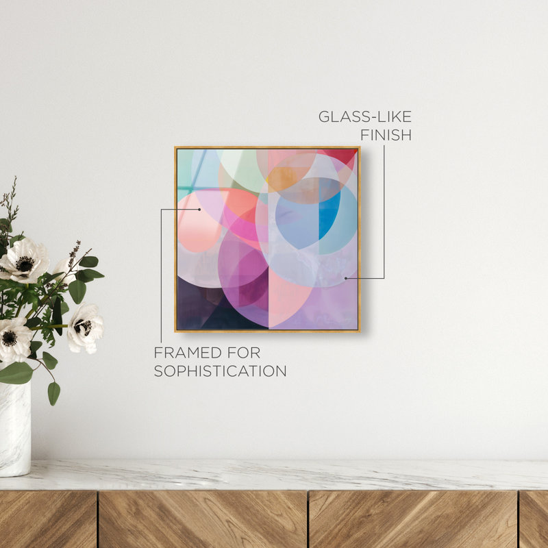 Prismatic Orbit I Square High-Gloss Frameless Acrylic Glass Wall Art Abstract Print by Oliver Gal, Ready to Hang, 12 x 12