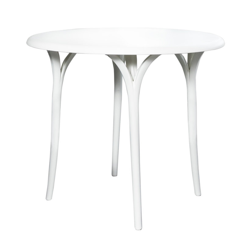 Everalda  Round Outdoor Bistro Table , 35.4'' in. W 35.4'' in. D, White