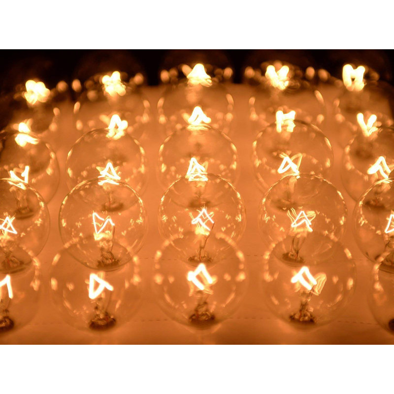 25 ampoules incandescentes 5 watts G40 blanc chaud E12 / base candélabre