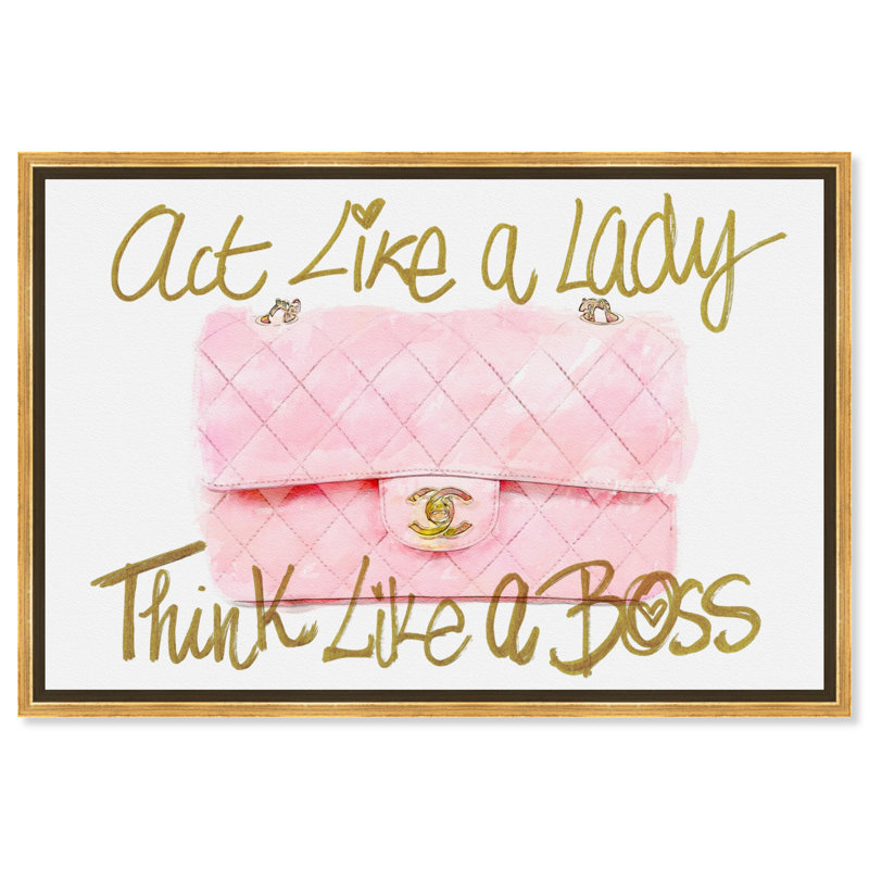 Like a Lady Boss - Impression sur toile, H 10 po x l 15 po x P 1,5 po, Cadre doré