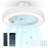7" Jahsim LED Flush Mount Ceiling Fan with Remote Control and Light Kit Included