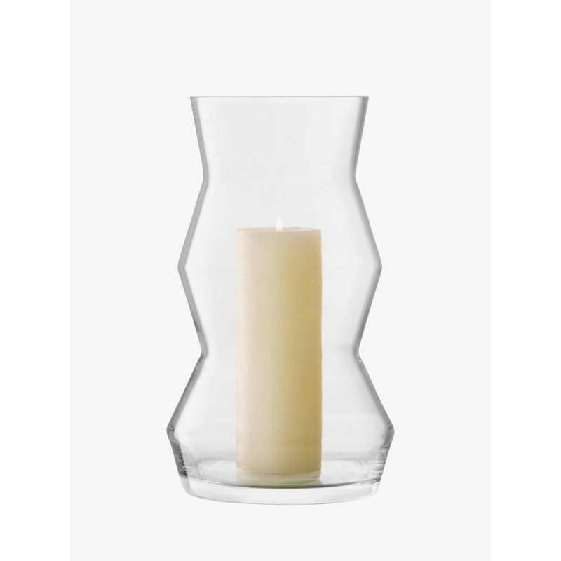 Sculpt Hurricane Candle Holder, 14.25" H x 8.25" W x 8.25" D, Clear